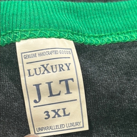 Luxury JLT Baseball Ringer Tee T-Shirt Women 3XL Green Buffalo Check 3/4 Sleeves - Picture 6 of 14